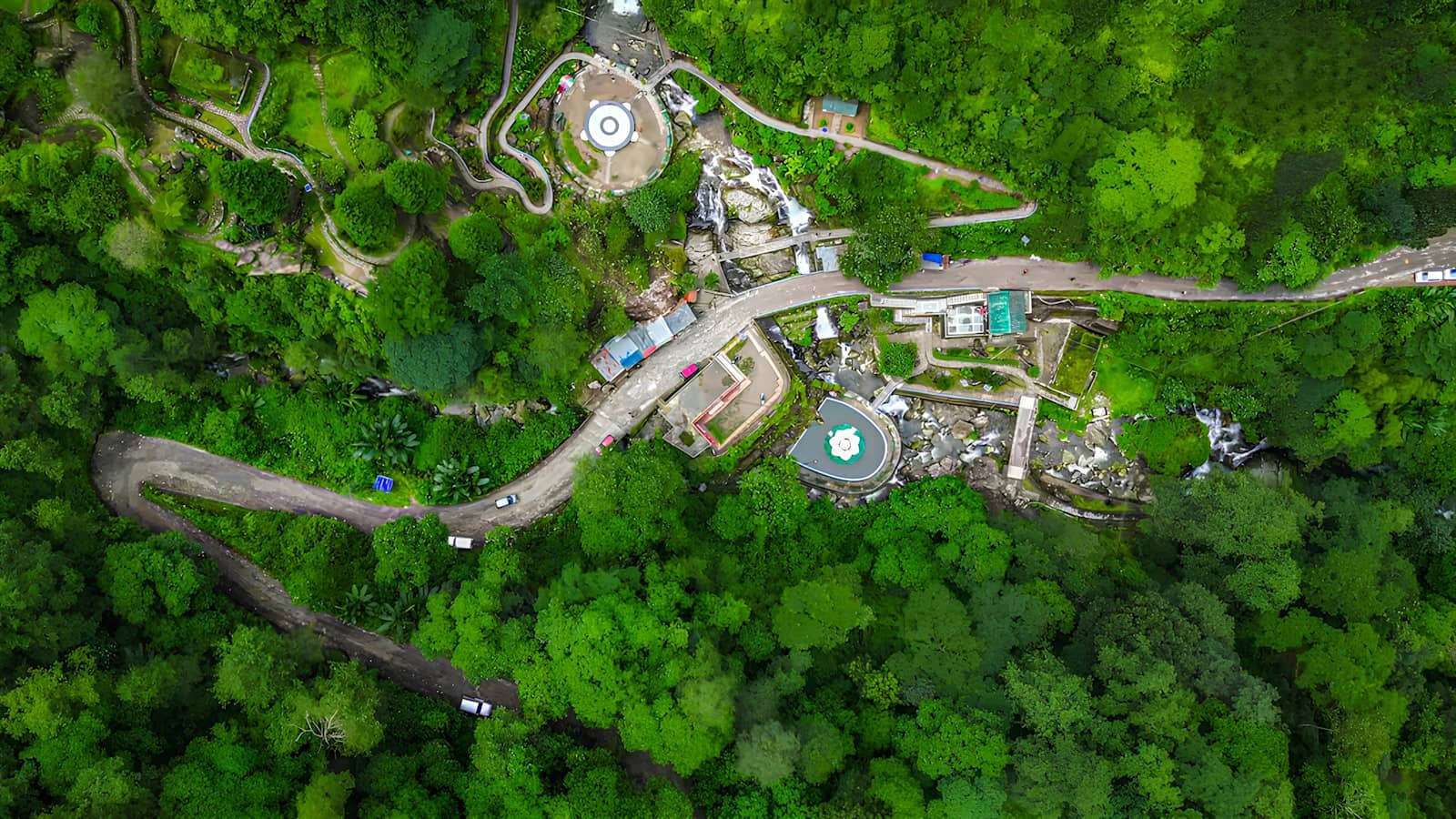 Aerial view of a hill station