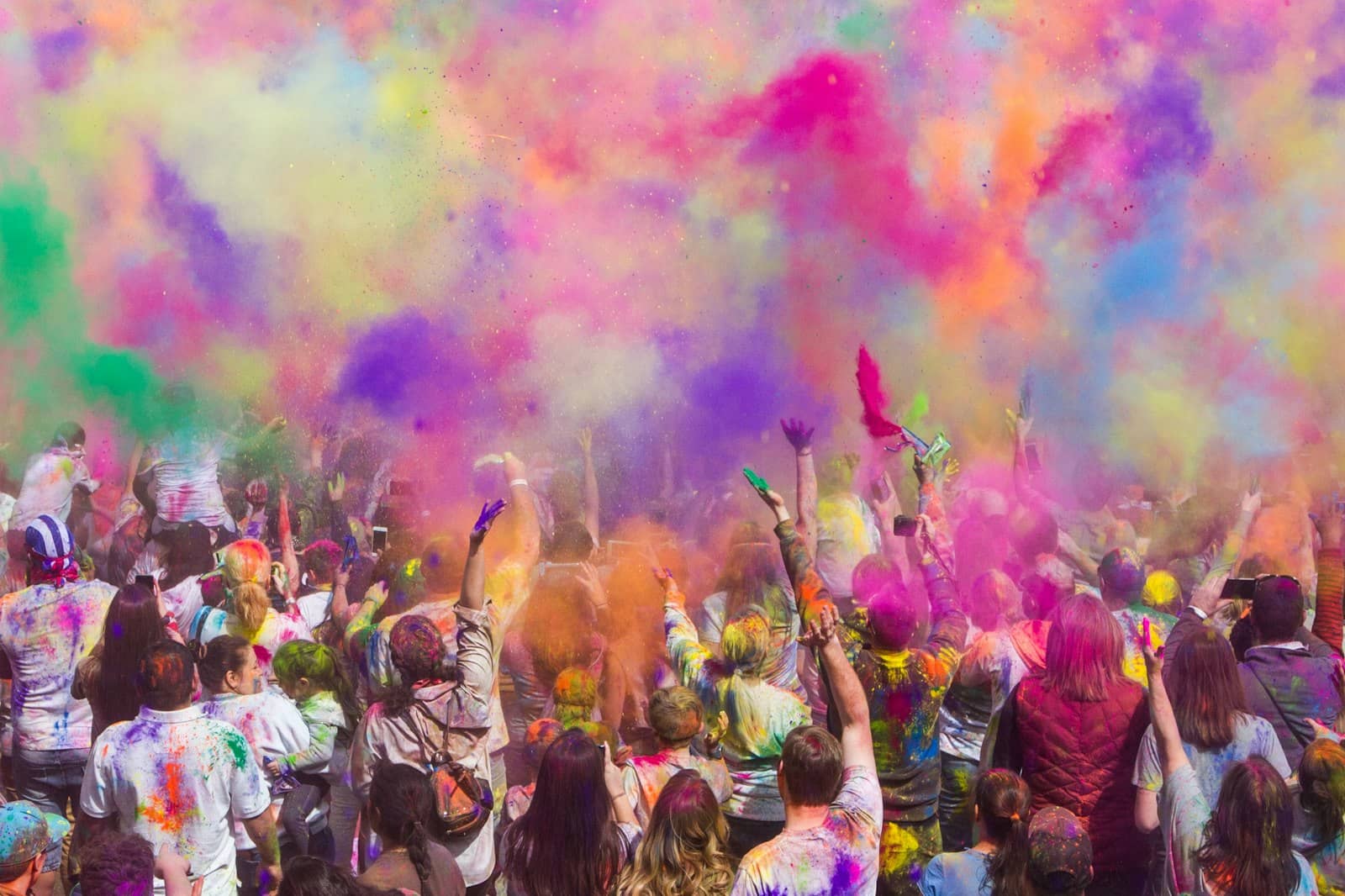 Local festival celebration with colour