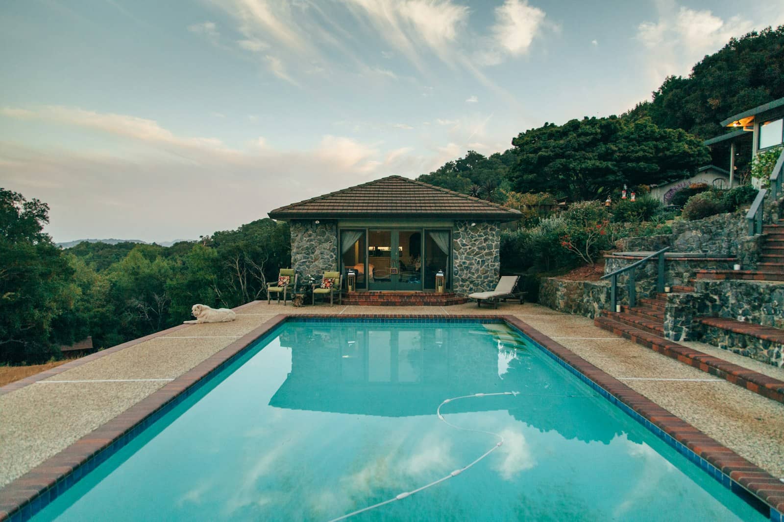 Resort swimming pool in the hills